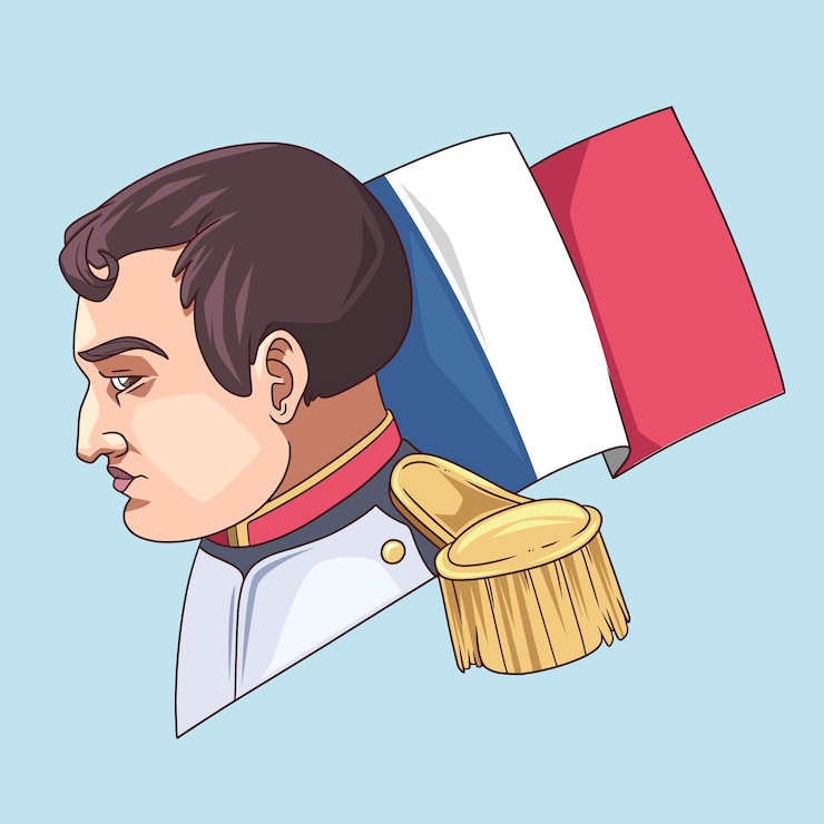 Vettore gratuito illustrazione del personaggio napoleone disegnata a mano