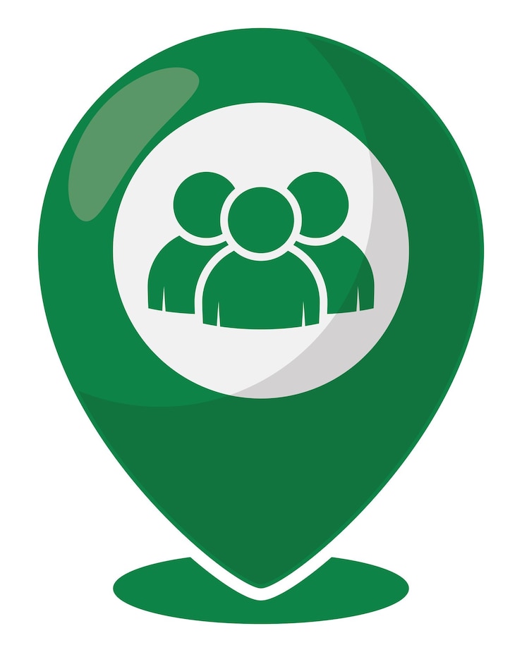 Vettore gratuito illustrazione del pin della posizione del punto di incontro