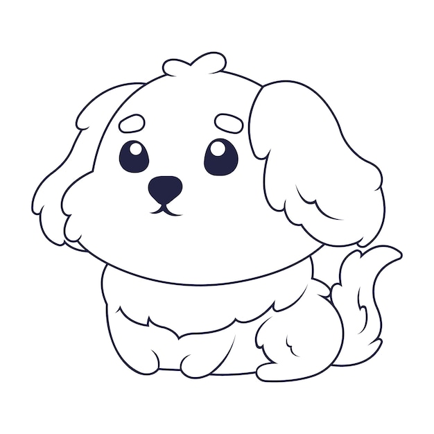Illustrazione del profilo del cane disegnato a mano