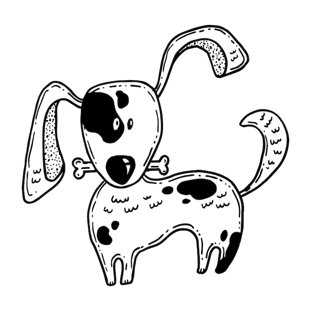 Illustrazione del profilo del cane disegnato a mano
