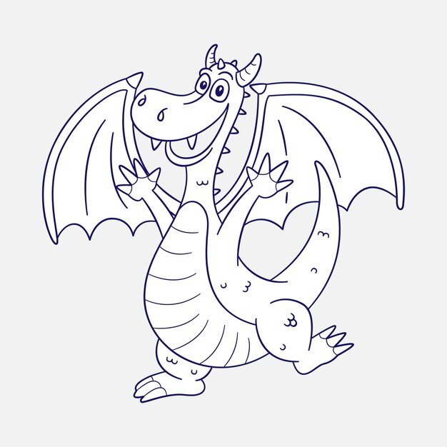Illustrazione del profilo del drago disegnato a mano