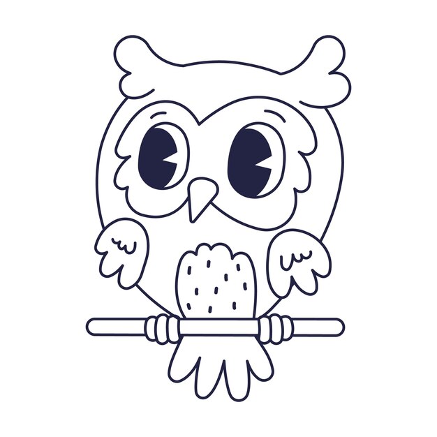 Illustrazione del profilo del gufo disegnato a mano
