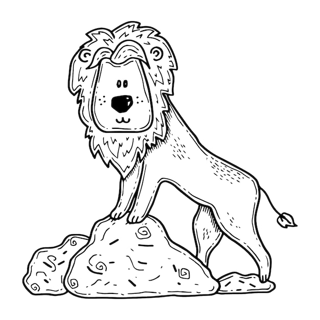 Illustrazione del profilo del leone disegnato a mano