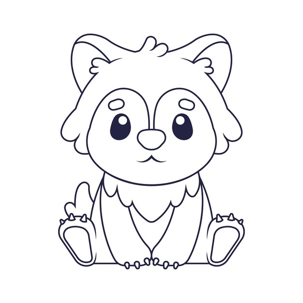 Illustrazione del profilo del lupo disegnato a mano