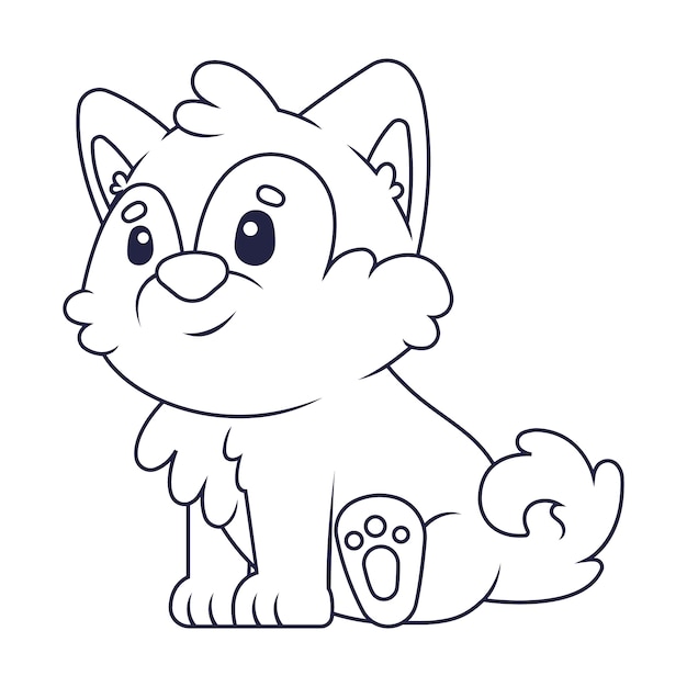 Illustrazione del profilo del lupo disegnato a mano