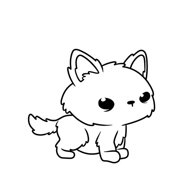 Illustrazione del profilo del lupo disegnato a mano