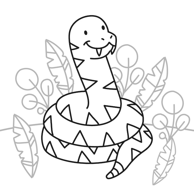 Illustrazione del profilo del serpente disegnato a mano