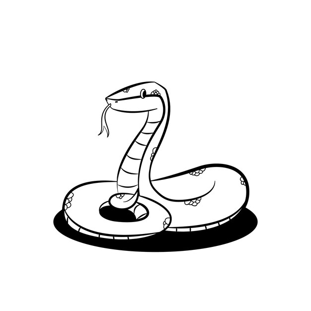 Illustrazione del profilo del serpente disegnato a mano