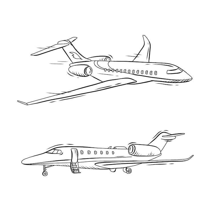 Vettore gratuito illustrazione del profilo dell'aeroplano design piatto