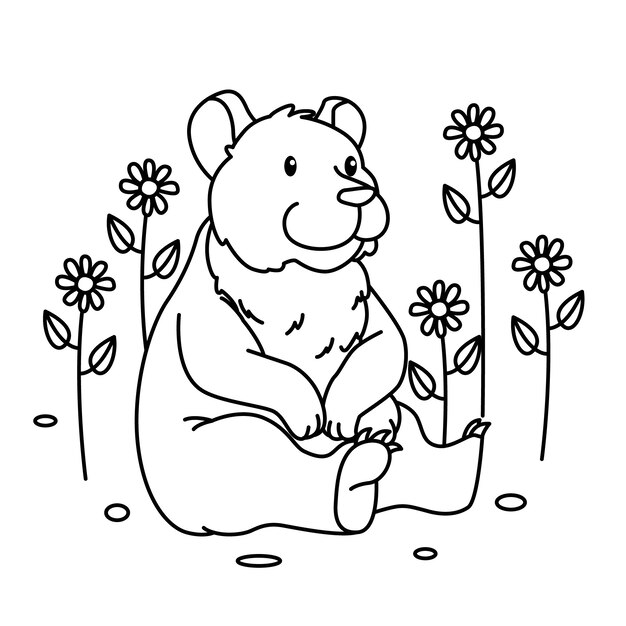 Illustrazione del profilo dell'orso disegnato a mano