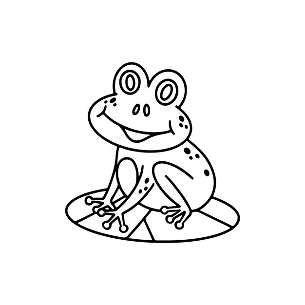 Illustrazione del profilo della rana disegnata a mano