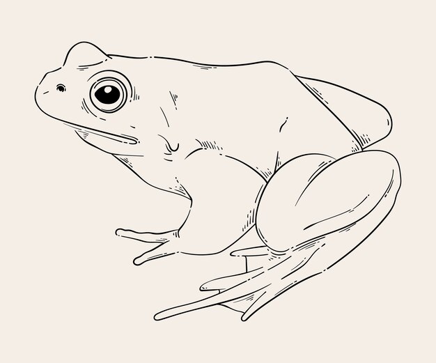 Illustrazione del profilo della rana disegnata a mano