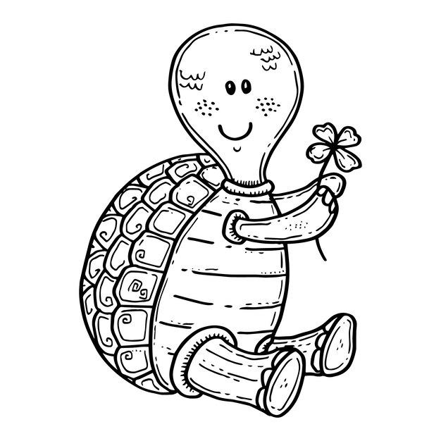 Illustrazione del profilo della tartaruga disegnata a mano