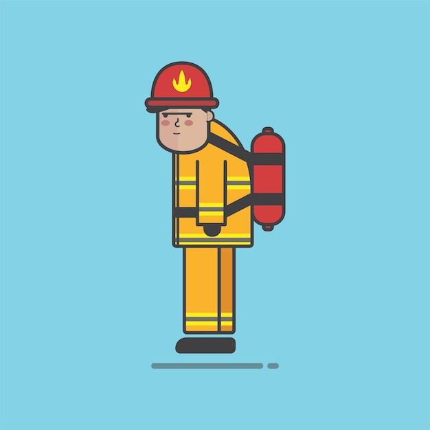 Illustrazione del set di vettore del pompiere