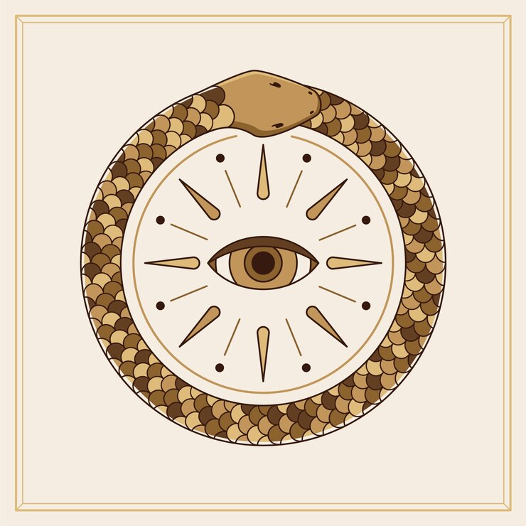 Vettore gratuito illustrazione del simbolo dell'uroboro