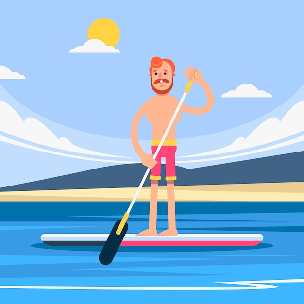 Illustrazione del sup design piatto