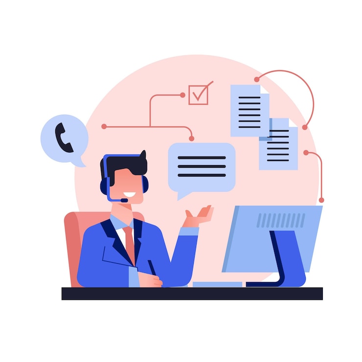 Vettore gratuito illustrazione del supporto clienti