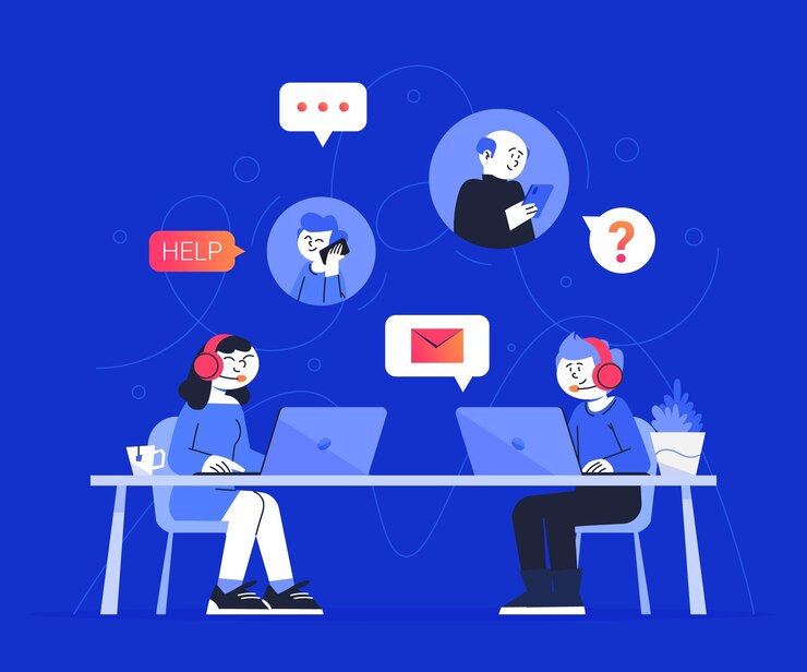 Vettore gratuito illustrazione del supporto clienti