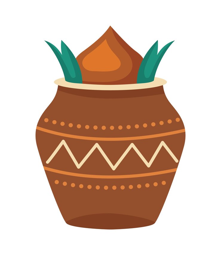 Vettore gratuito illustrazione del vaso indiano