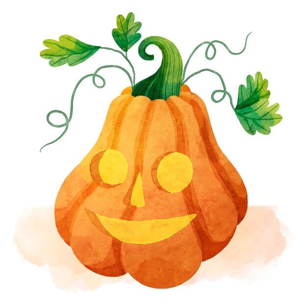 Illustrazione dell'acquerello della zucca di halloween