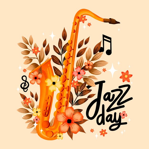 Illustrazione dell'acquerello international jazz day