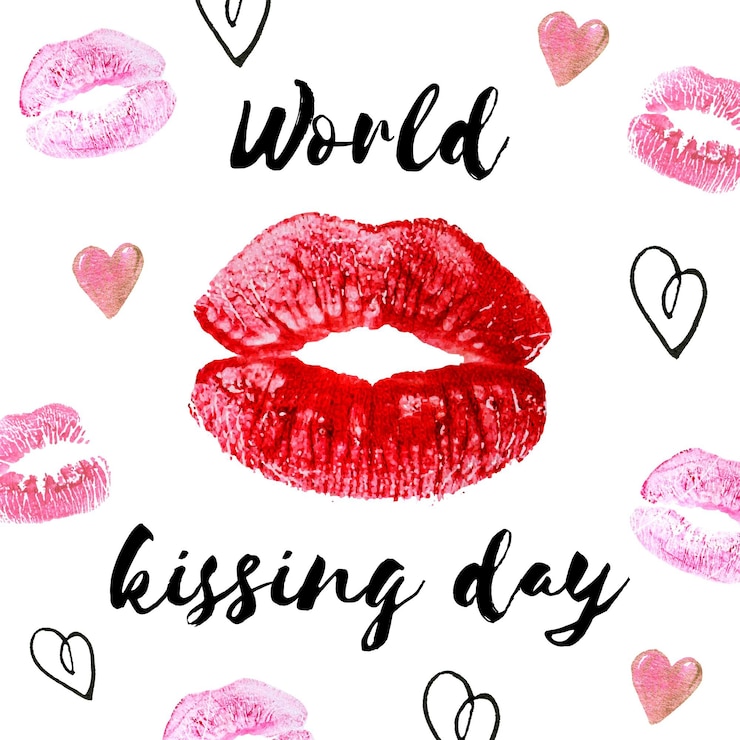 Vettore gratuito illustrazione dell'acquerello international kissing day