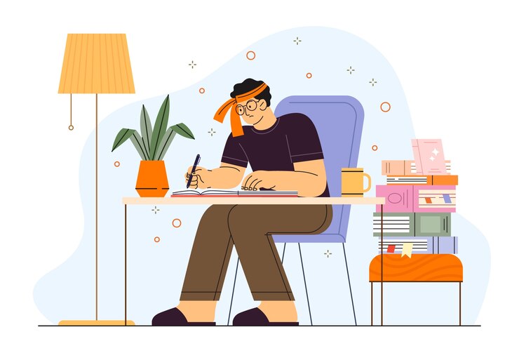 Vettore gratuito illustrazione dell'esame di ammissione all'università disegnata a mano