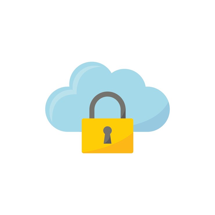 Vettore gratuito illustrazione dell'icona di sicurezza cloud