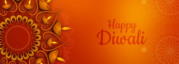 illustrazione dell'insegna o dell'intestazione illuminata di festival di diwali