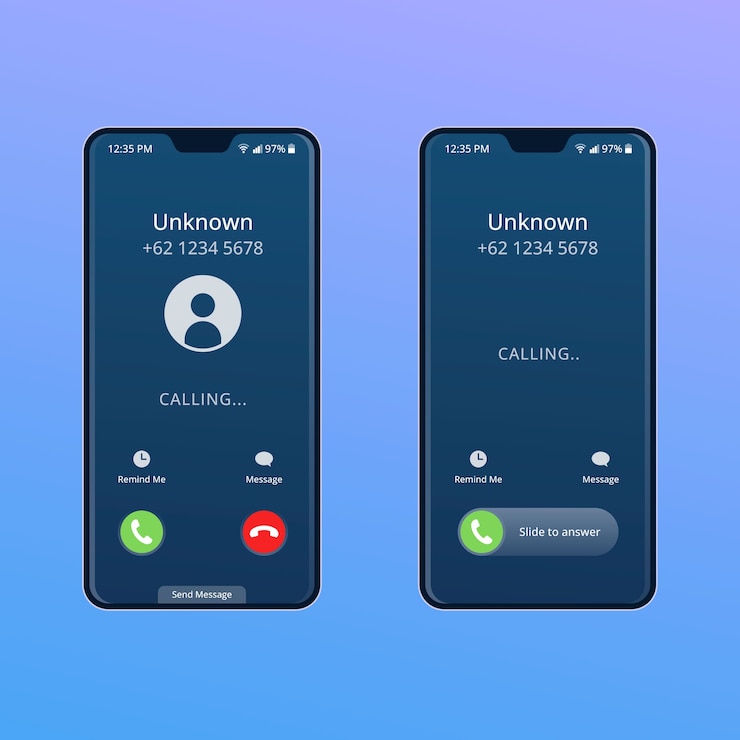 Vettore gratuito illustrazione dell'interfaccia della schermata della chiamata telefonica gradiente