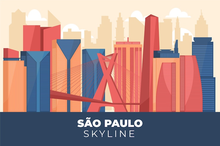 Vettore gratuito illustrazione dell'orizzonte di são paulo