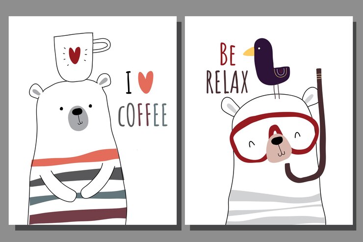 Illustrazione dell'orso piatto carino collezione di animali per bambini Simpatico personaggio orso