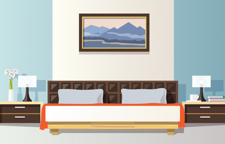 Vettore gratuito illustrazione della camera da letto