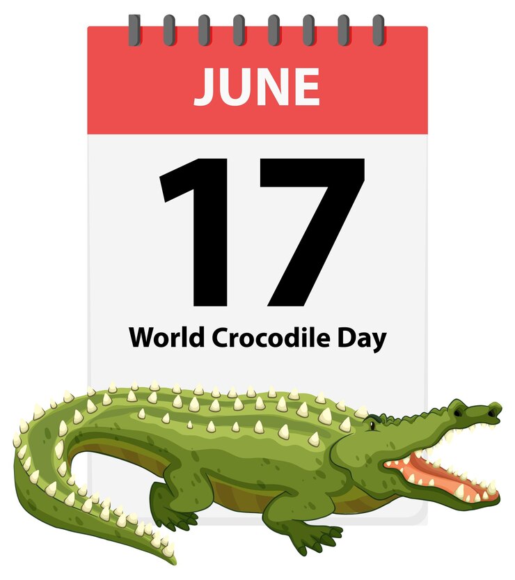 Vettore gratuito illustrazione della celebrazione della giornata mondiale del coccodrillo