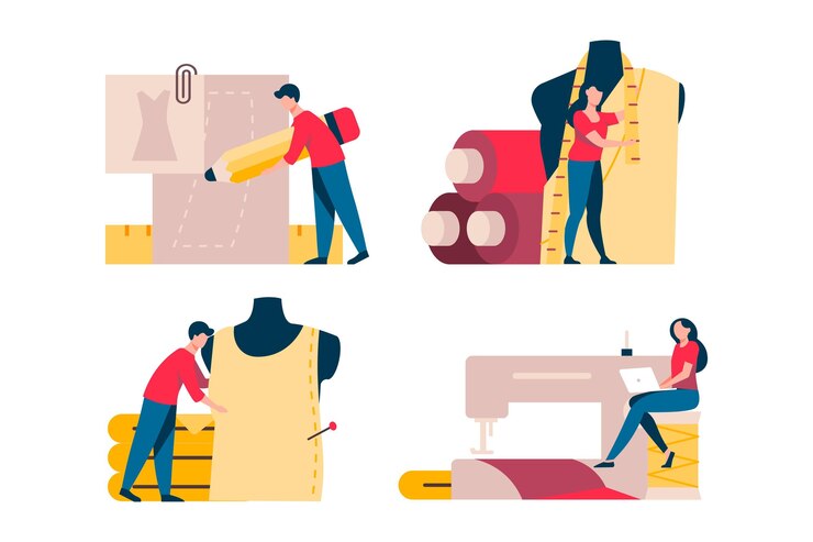 Vettore gratuito illustrazione della collezione di stilisti di moda