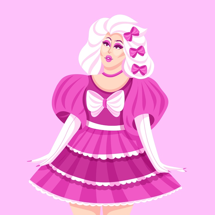 Vettore gratuito illustrazione della drag queen disegnata a mano