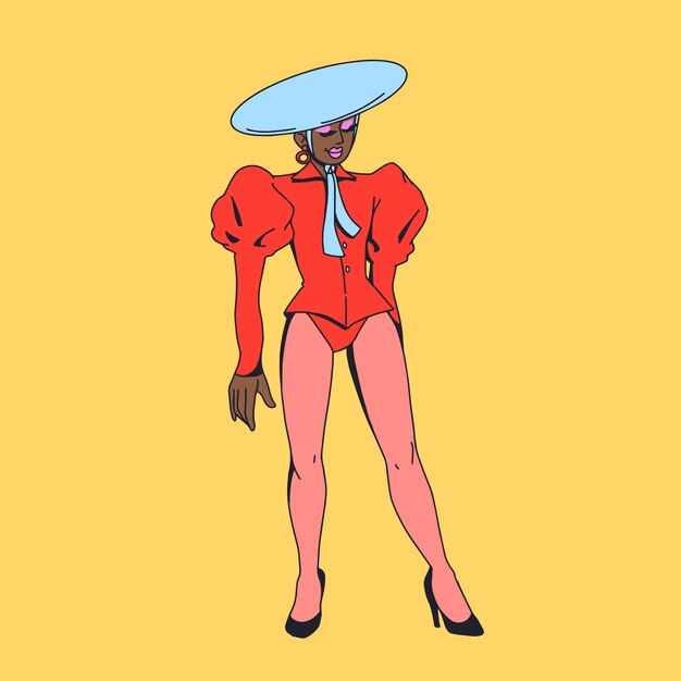 Illustrazione della drag queen disegnata a mano
