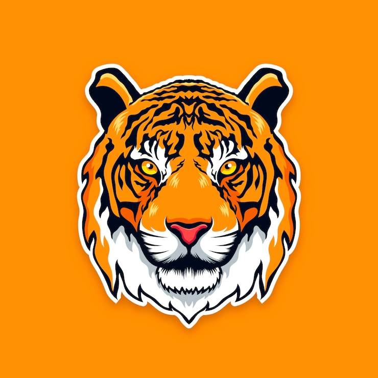 Vettore gratuito illustrazione della faccia della tigre disegnata a mano