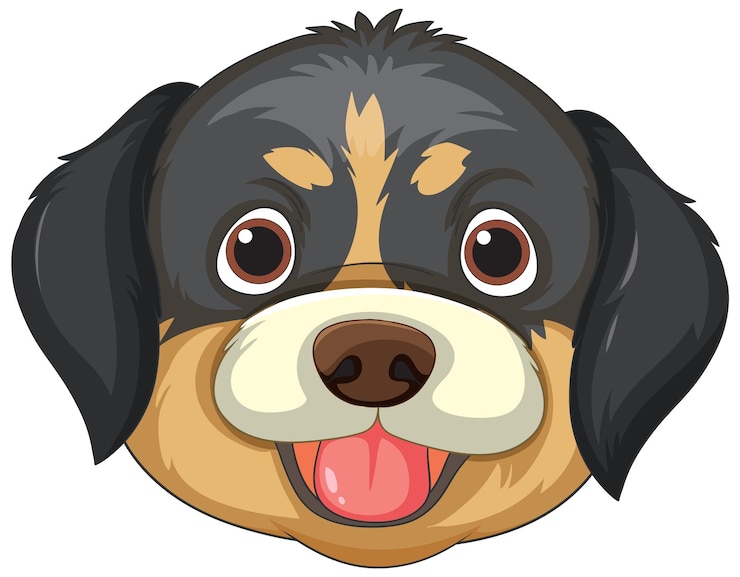 Vettore gratuito illustrazione della faccia felice del cane