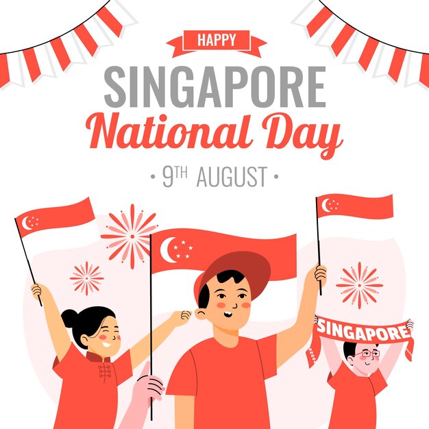 Illustrazione della festa nazionale di Singapore