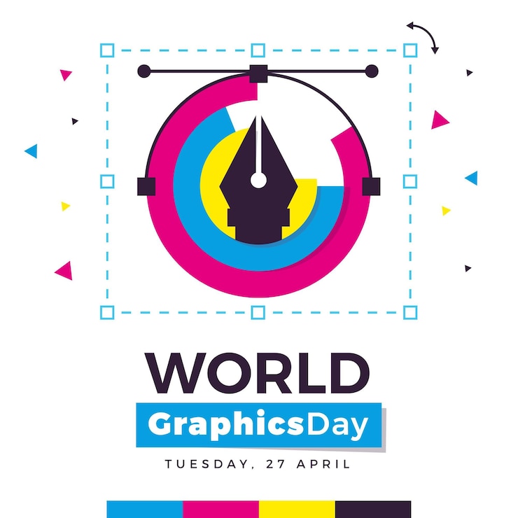 Vettore gratuito illustrazione della giornata della grafica del mondo piatto
