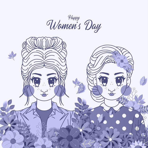 Illustrazione della giornata internazionale della donna con profilo di donna