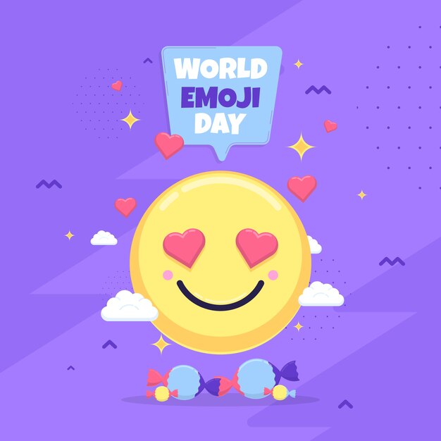 Illustrazione della giornata mondiale degli emoji disegnata a mano