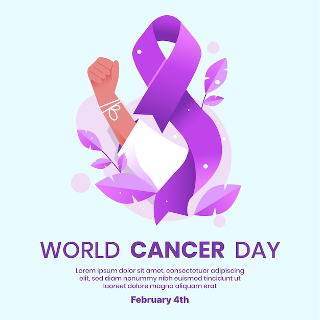 Illustrazione della giornata mondiale del cancro sfumata
