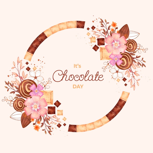 Illustrazione della giornata mondiale del cioccolato dell'acquerello