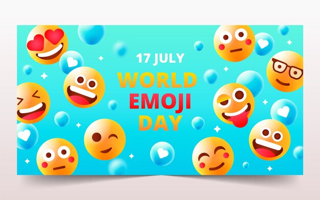 Illustrazione della giornata mondiale delle emoji sfumate