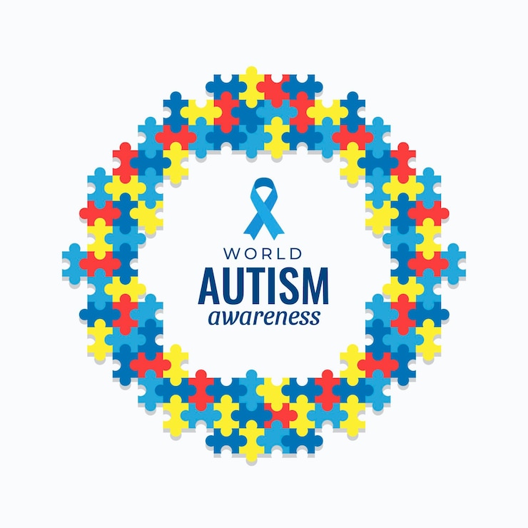 Vettore gratuito illustrazione della giornata mondiale di sensibilizzazione sull'autismo piatto