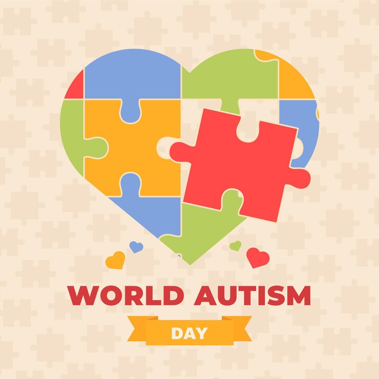 Vettore gratuito illustrazione della giornata mondiale di sensibilizzazione sull'autismo piatto