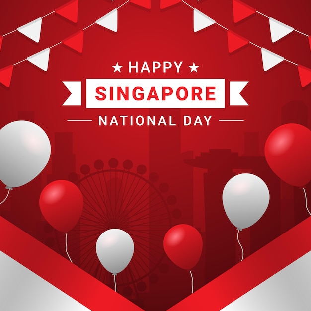 Illustrazione della giornata nazionale di Singapore sfumata
