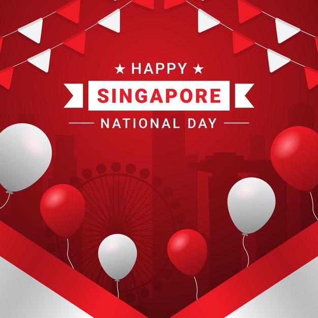 Illustrazione della Giornata Nazionale di Singapore